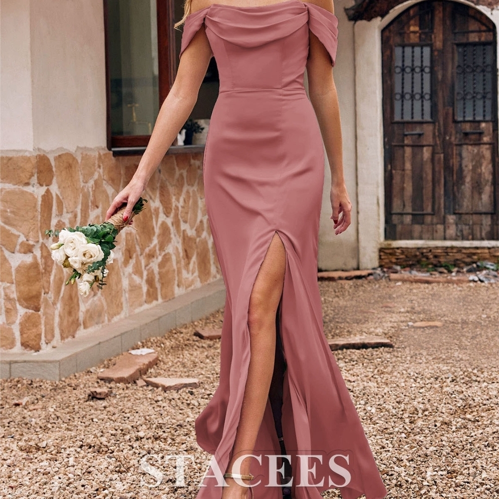 Stacees Strapless Mauve Evening Dress